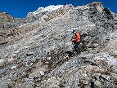 09A Starting the descent to Lobuche East Base Camp 5170m with Lobuche Peak above