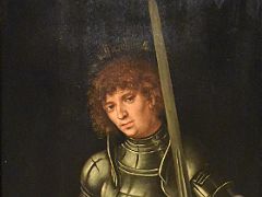 07A 1514 Saint George - Lucas Cranach the Elder - Saint George in armour standing on the dragon that he has defeated - Museu Nacional Art de Catalunya Barcelona Spain