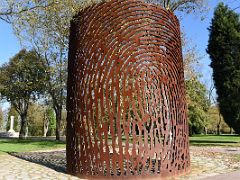 06B La Huella Metal fingerprint sculpture by Juanjo Novella 2006 Mount Artxanda Bilbao Spain