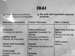 06A The Main Menu At Ibai Restaurant San Sebastian Donostia Spain