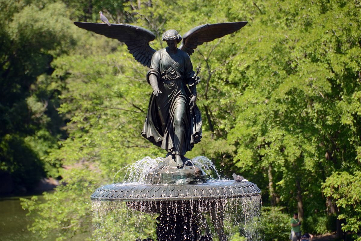 Bethesda Fountain with Angel of the Waters Sculpture, close-up