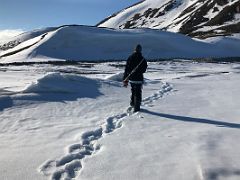 02A One Of Our Local Guides Carries A Rifle For Protection From Polar Bears As We Start Our Walk On Bylot Island On Day 4 Of Floe Edge Adventure Nunavut Canada