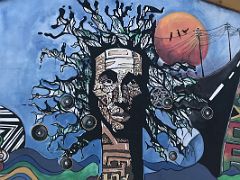 06B Mural of Bob Marley as a tree at the Bob Marley Museum Kingston Jamaica