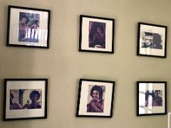 04C A selection of Adrian Boot photographs of Bob Marley on the wall Trench Town Culture Yard Kingston Jamaica