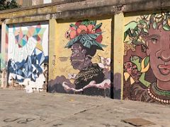 04A Four of the murals inside the abandoned warehouse, the home of Paint Jamaica street art in Kingston Jamaica