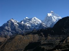 Kangchenjunga 06 01 Khabur, Sobithongie-Phole and Jannu South-west Face From Sinion La From the top of the Sinion La (4663m), Jannus south-west face came into view. From left to right are Khabur (6332m), the twin peaks of Sobithongie (6670m) and&hellip;