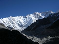 Kangchenjunga 08 02 Kangchenjunga Massif from South at Oktang The broad snow and ice covered south face of the Kangchenjunga Massif glistens in the early morning sunshine from Oktang (4800m), a chorten topped with prayer&hellip;