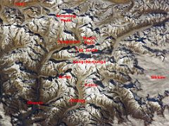 Nasa 1L ISS008-E-6645 Kangchenjunga  And Jannu From South With Labels Nasa has taken some excellent photos over the years. Here is a Nasa photo from the south including Kangchenjunga, Jannu, Ghunsa, Oktang, Pangpema, Kabru, The&hellip;