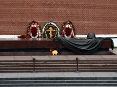 04B The Tomb of the Unknown Soldier detail next to the external Kremlin wall and Corner Arsenalnaya Tower Moscow Russia