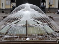 03B A fountain close up in front of Moscow Manege Manezhnaya Square Moscow Russia
