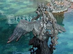 04D A sculpture in the waterway is a monument to the firebird in Manezhnaya Square Moscow Russia