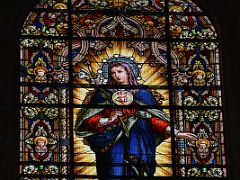 12A Immaculate Heart of Virgin Mary stained glass window Mezquita Mosque Cathedral Cordoba Spain