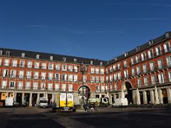02B The Plaza Mayor architecture is by Juan de Villanueva who handled the reconstruction following the 1790 fire Madrid Spain