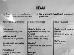 06A The Main Menu At Ibai Restaurant San Sebastian Donostia Spain
