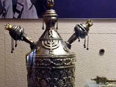 06A Torah scroll is covered with luxurious ornaments and a crown Museo Sefardi in El Transito Synagogue Toledo Spain